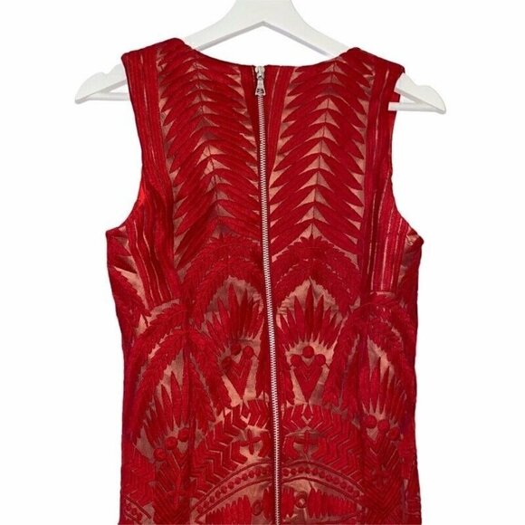 Bardot Sheath Dress Lipstick Red Floral 6 Small - Picture 9 of 12
